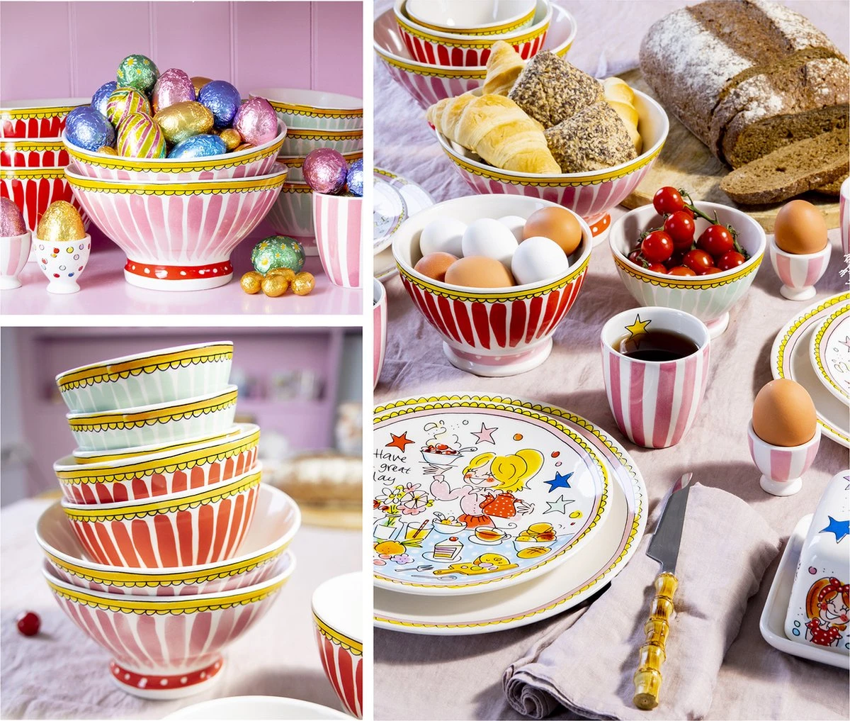 Blond Amsterdam, Even Bijkletsen, Vintage Bowl Roze 21cm 4 Blond Amsterdam, Even Bijkletsen, Vintage Bowl Roze 21cm - Afbeelding 2