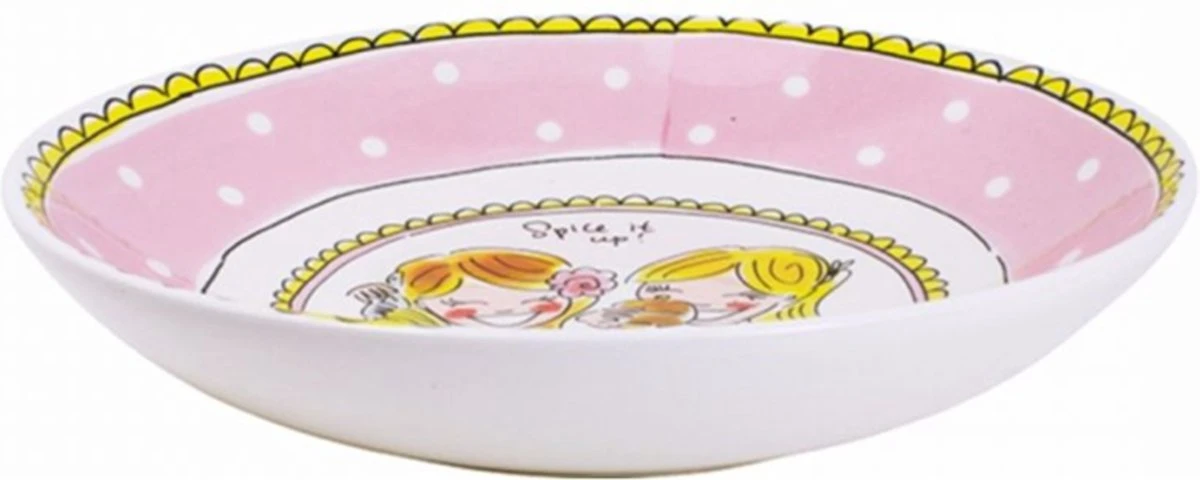 Blond Amsterdam Even Bijkletsen Diep Bord Ø23 Cm - Stip 4 Blond Amsterdam Even Bijkletsen Diep Bord Ø23 Cm - Stip - Afbeelding 2