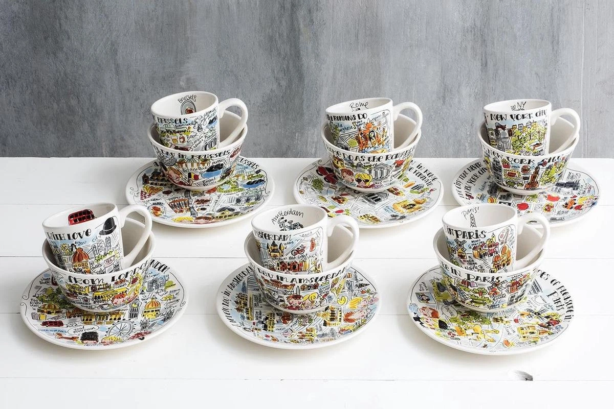 Blond Amsterdam City New York Kom - Ø 14 Cm 6 Blond Amsterdam City New York Kom - Ø 14 Cm - Afbeelding 4