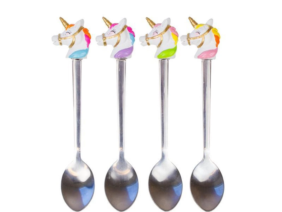 Blond Amsterdam Unicorn Theelepeltjes - 4 Stuks 3 Blond Amsterdam Unicorn Theelepeltjes - 4 Stuks - Afbeelding 2